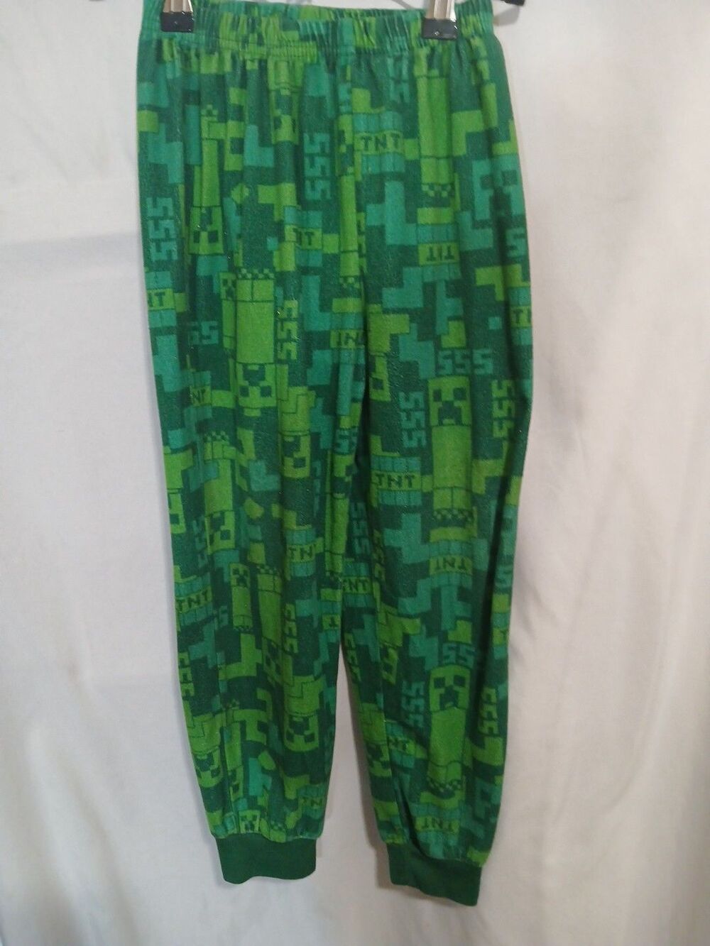 Minecraft Boys Green Printed Pajama Pant Set Size 6/7